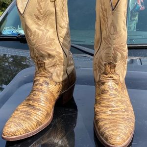Justin natural lizard beige cowboy boots